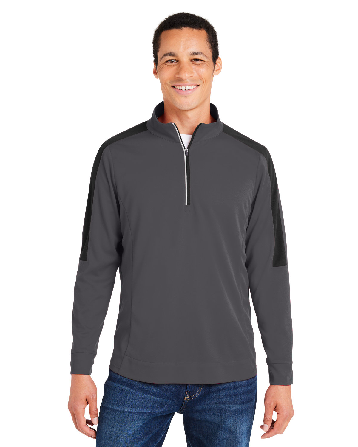 CORE365 Men\'s Market Snag Protect Mesh Colorblock Quarter-Zip