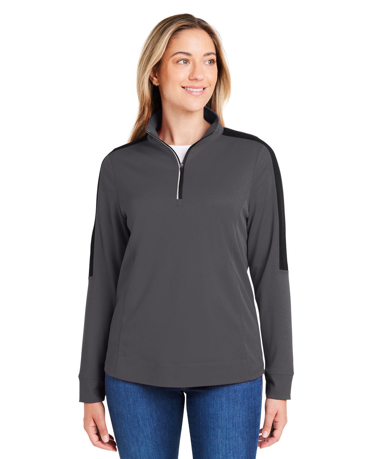 CORE365 Ladies\' Market Snag Protect Mesh Colorblock Quarter-Zip