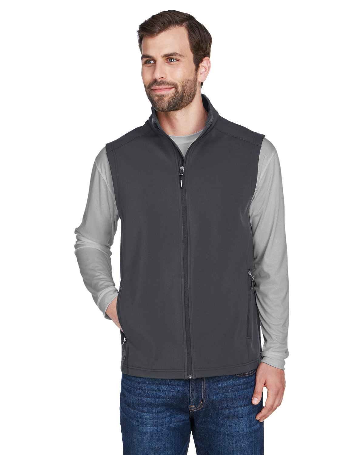 [AB] CORE365 Men's Cruise Two-Layer Fleece Bonded Soft Shell Vest