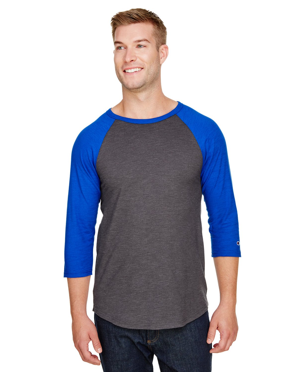 CP75  Champion Adult Ringspun Slub Baseball T-Shir