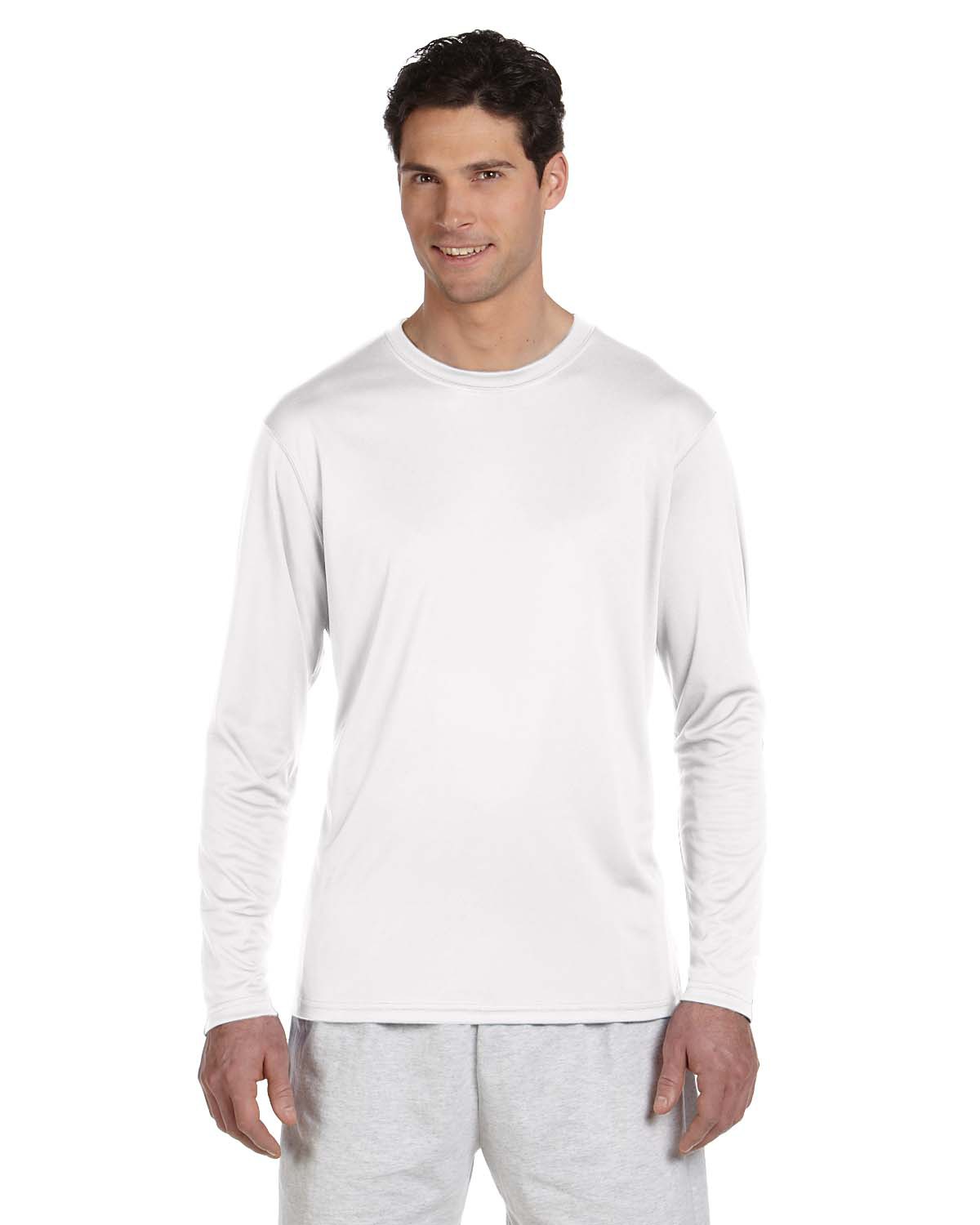 Champion Adult 4.1 oz. Double DryÂ® Long-Sleeve Interlock T-Shirt