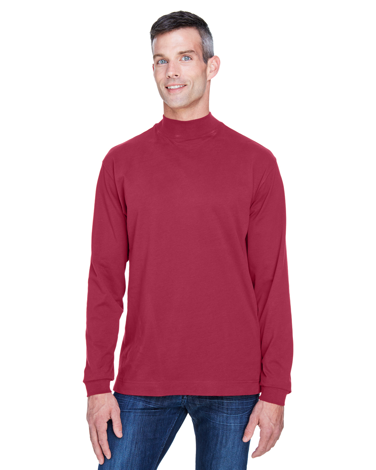 D420 Devon & Jones Adult Sueded Cotton Jersey Mock Turtleneck 