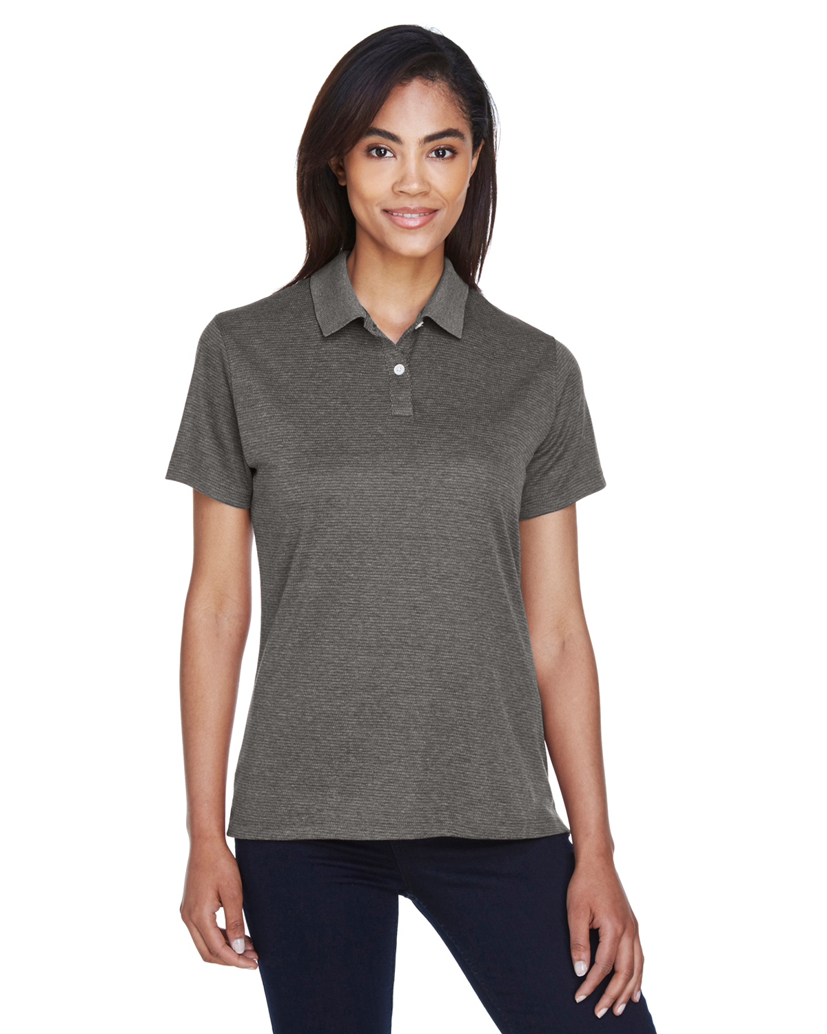 Devon & Jones Ladies\' Pima-Tech™ Jet Piqué Heather Polo