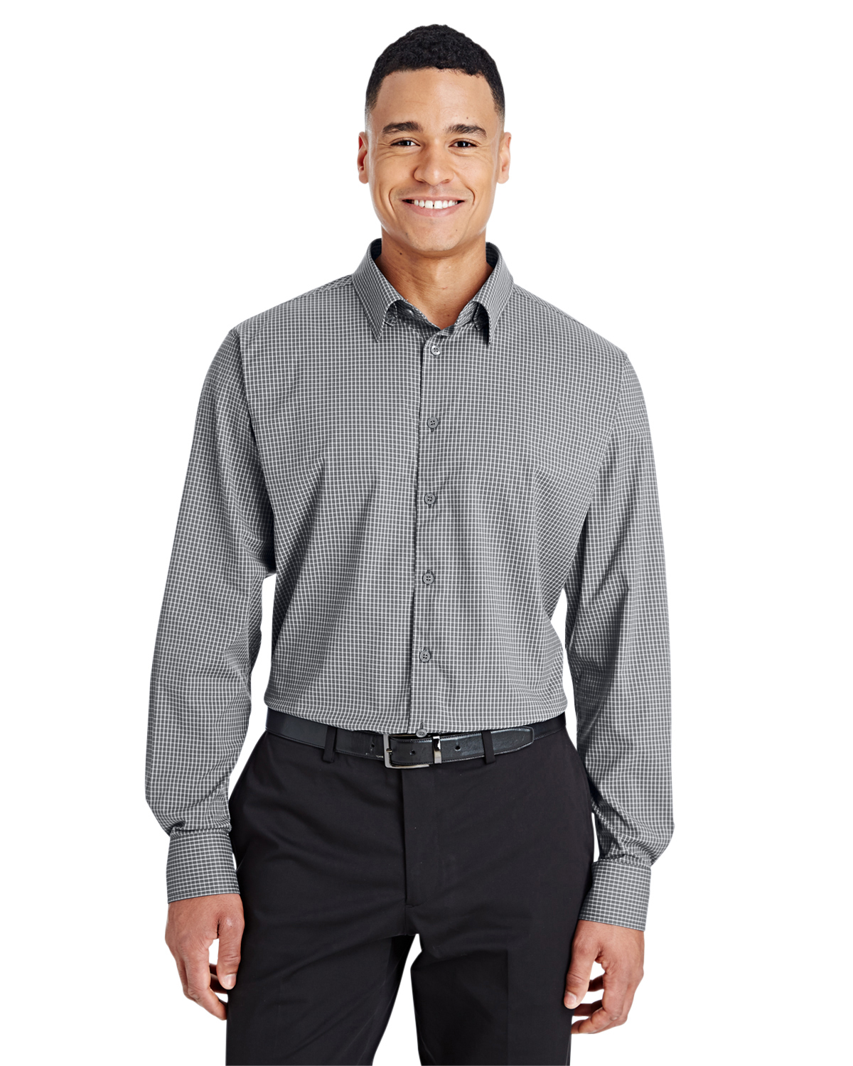 DG535 Devon & Jones CrownLux Performance™ Men\'s Tonal Mini Check Shirt