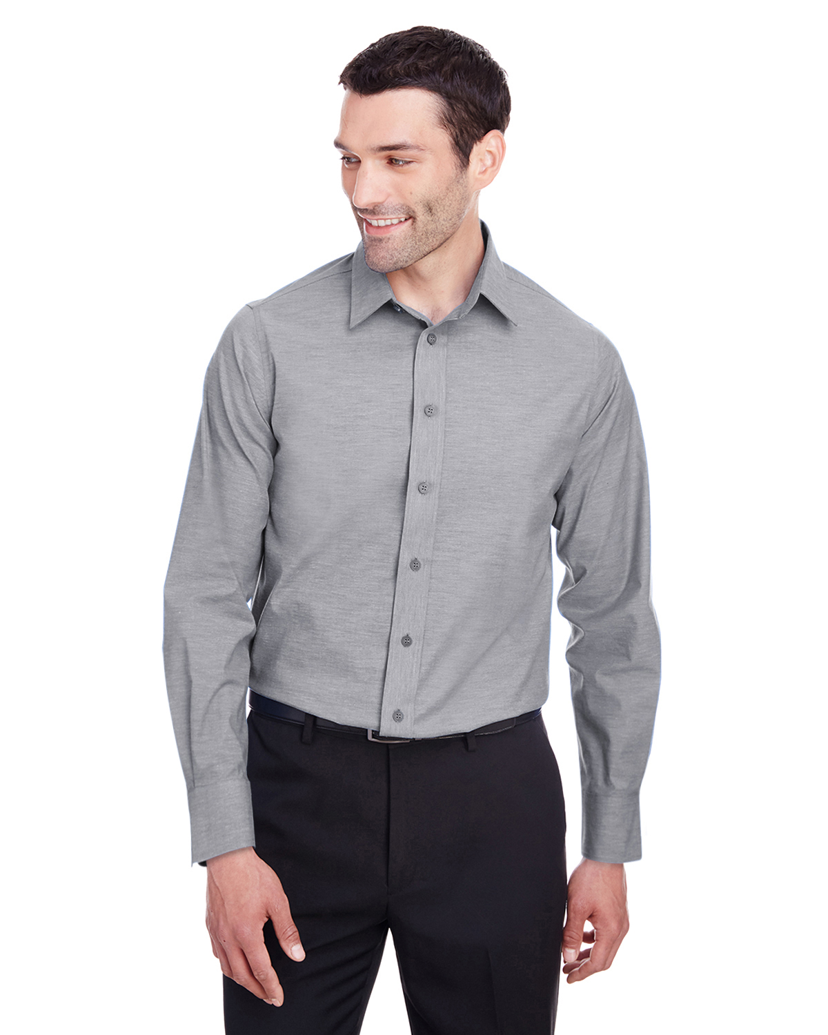 Devon & Jones Men\'s Crown Collection™ Stretch Pinpoint Chambray Shirt