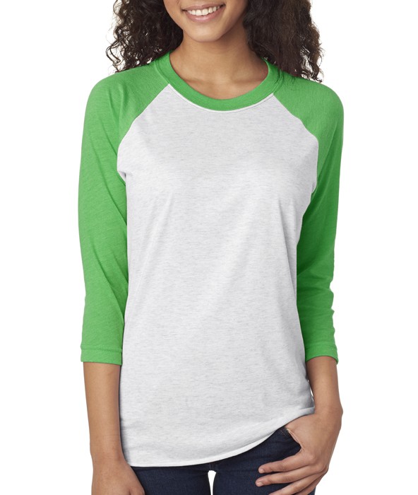 6051 Next Level Unisex Tri-Blend 3/4-Sleeve Raglan