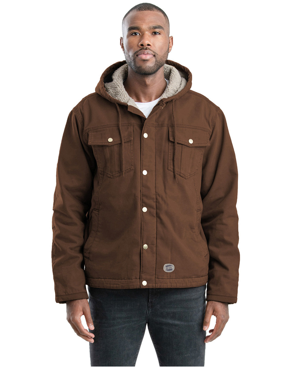 [AB] Berne Men's Vintage Washed Sherpa-Lined Hooded Jacket