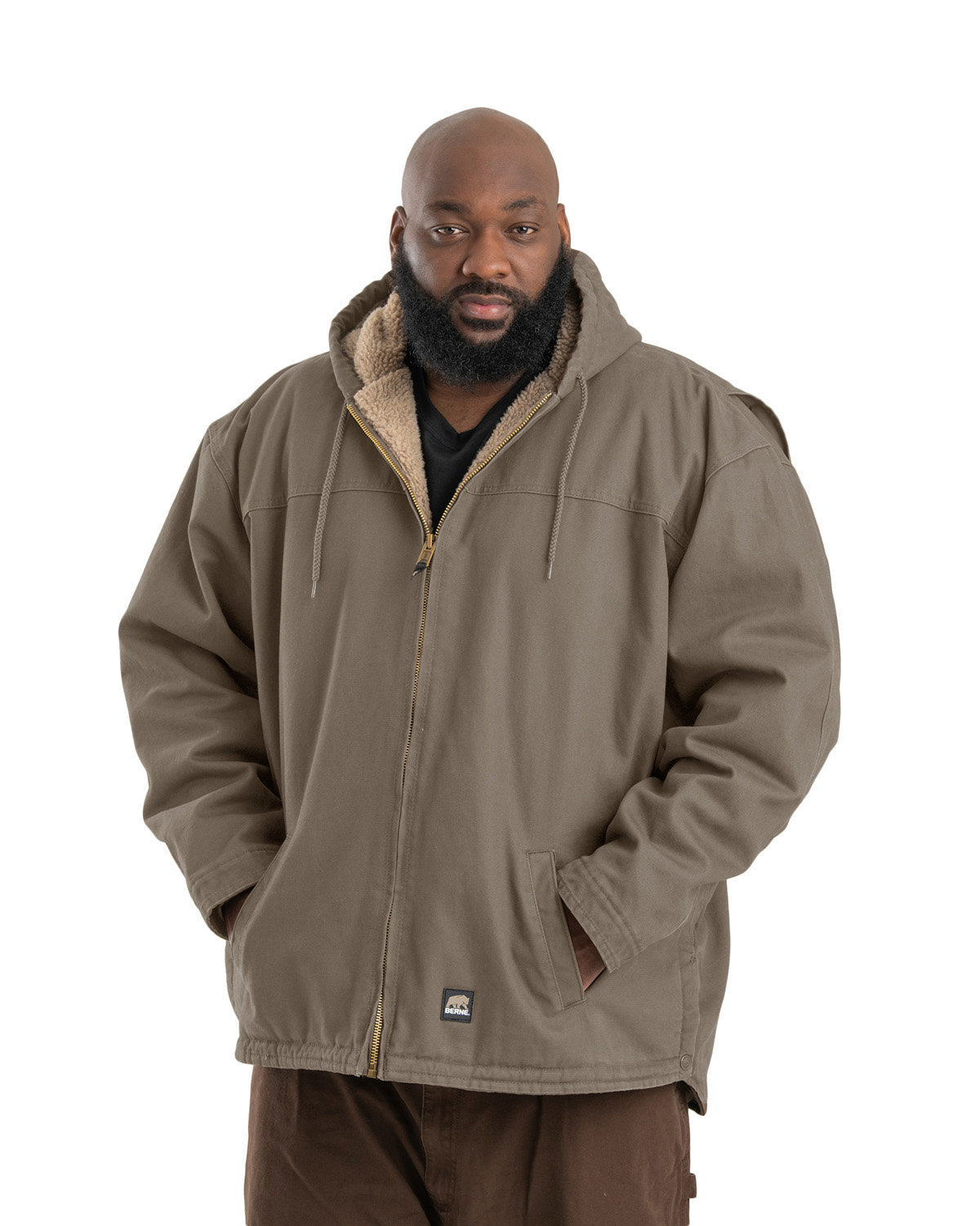 [AB] Berne Men's Heartland Washed Duck Hooded Work Coat