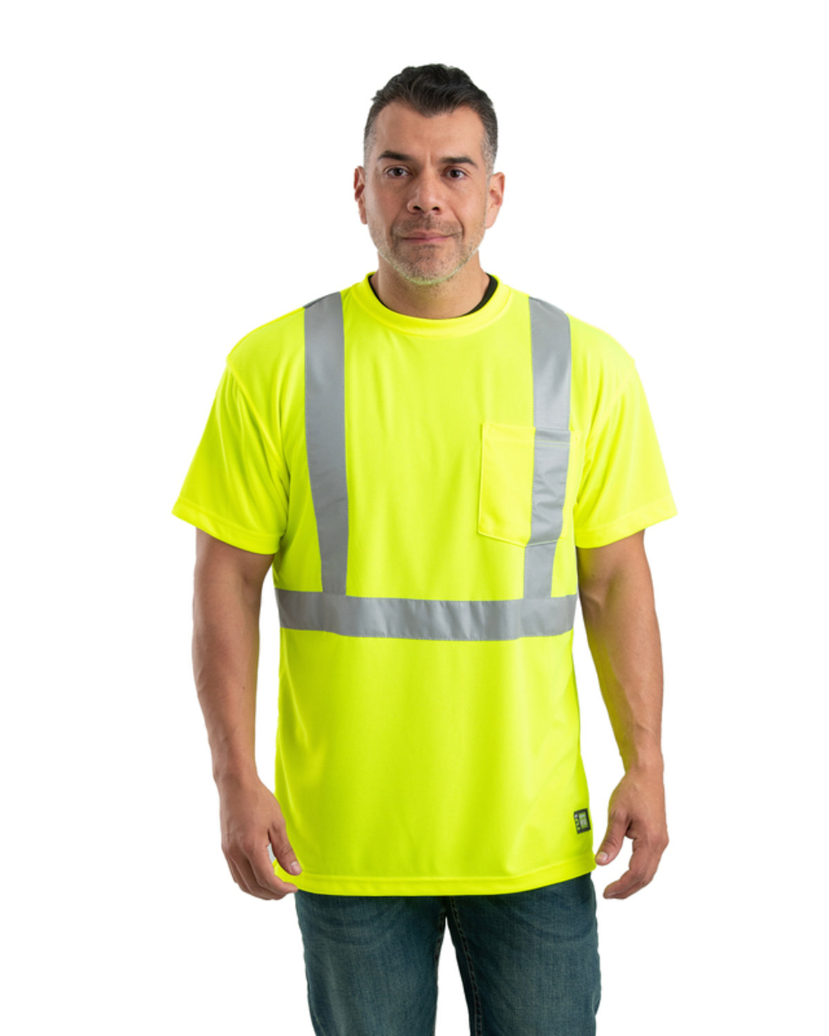 [AB] Berne Men's Tall Hi-Vis Class 2 Performance Short Sleeve T-Shirt