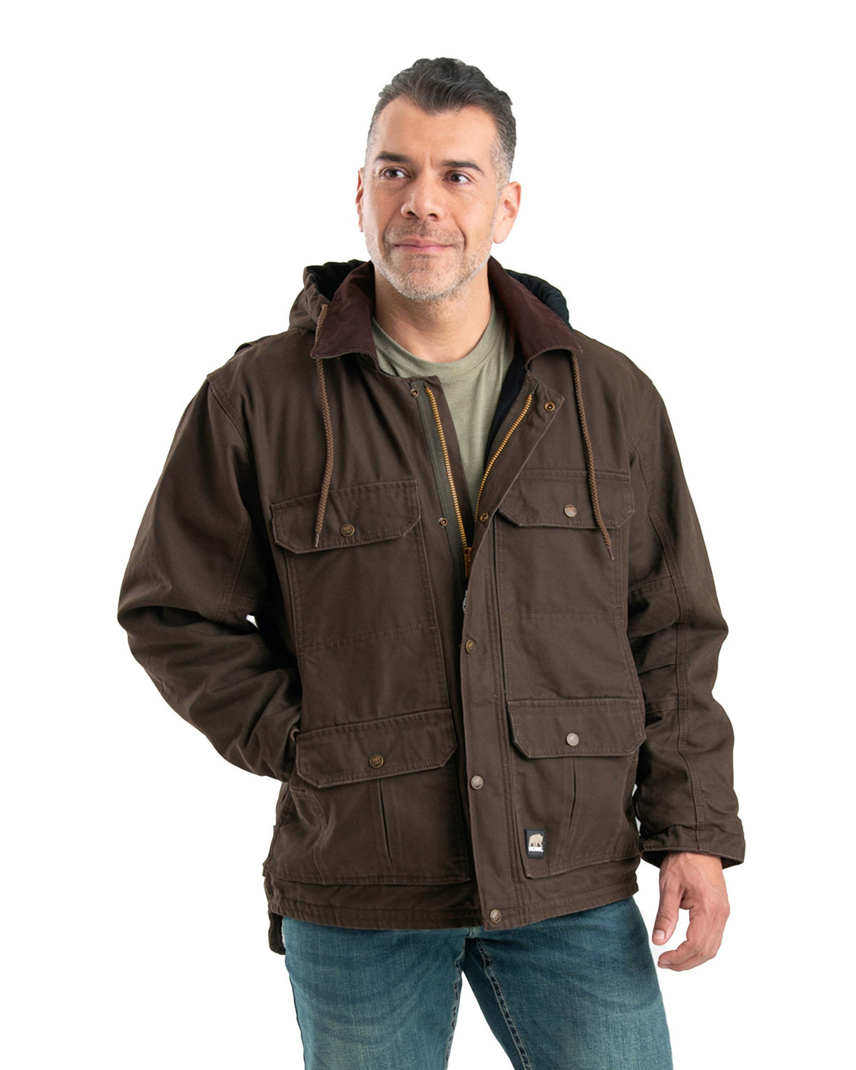 [AB] Berne Men's Heartland Washed Duck Zip-Off Hooded Coat