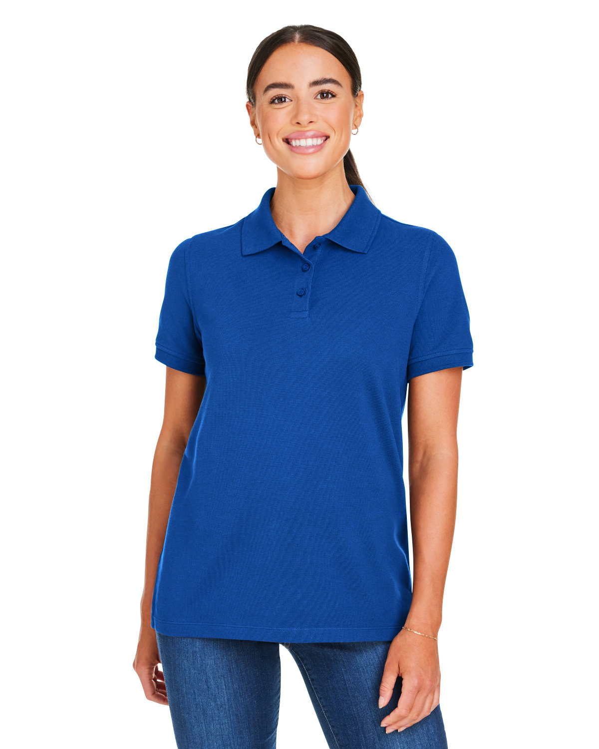 Harriton Ladies\' Valiant Cotton Snag Protect Polo