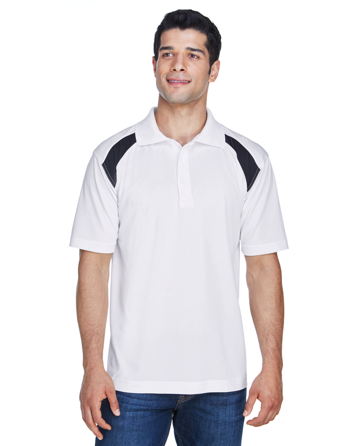 Harriton Adult 4 oz. Polytech Colorblock Polo