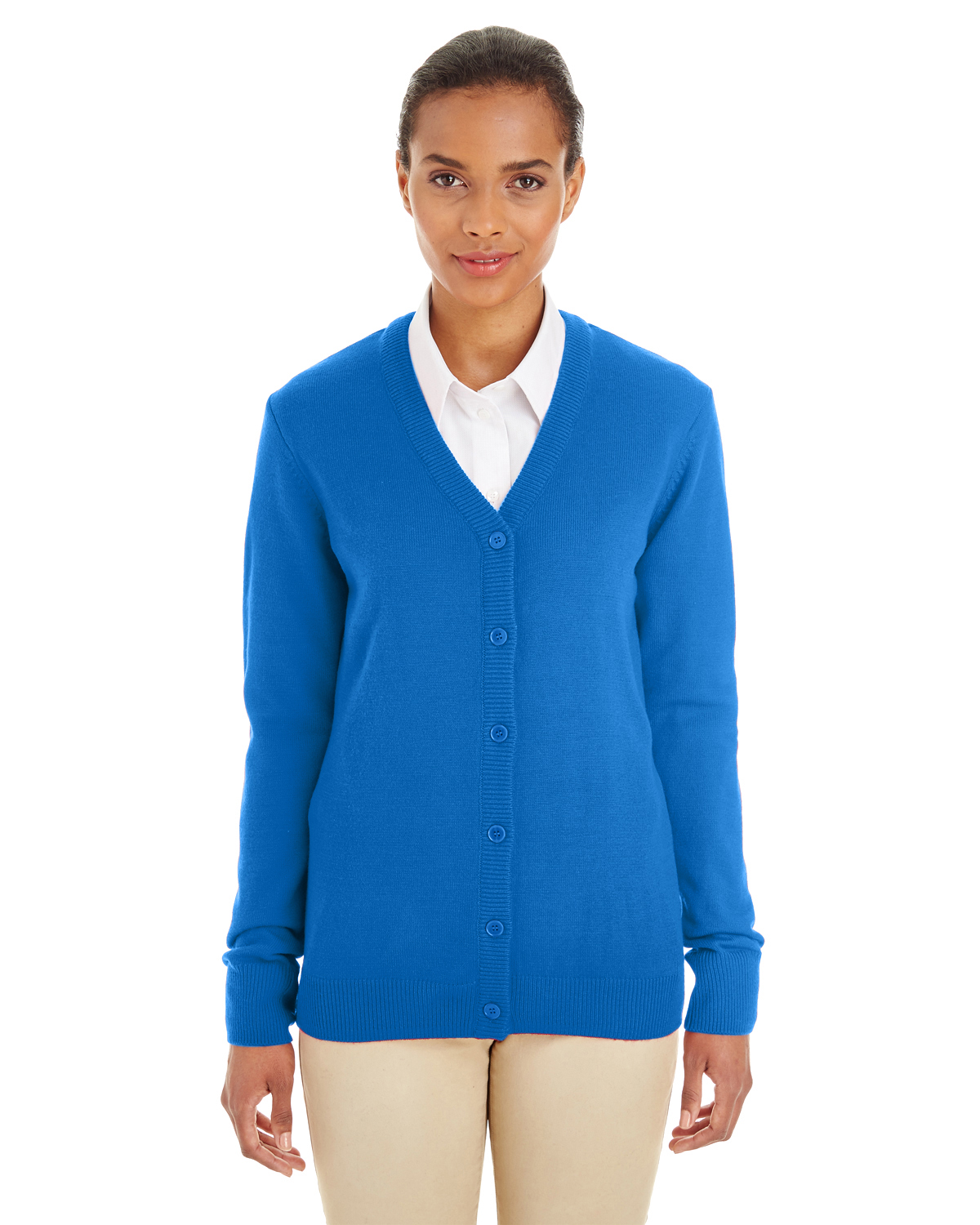 Harriton Ladies\' Pilbloc™ V-Neck Button Cardigan Sweater