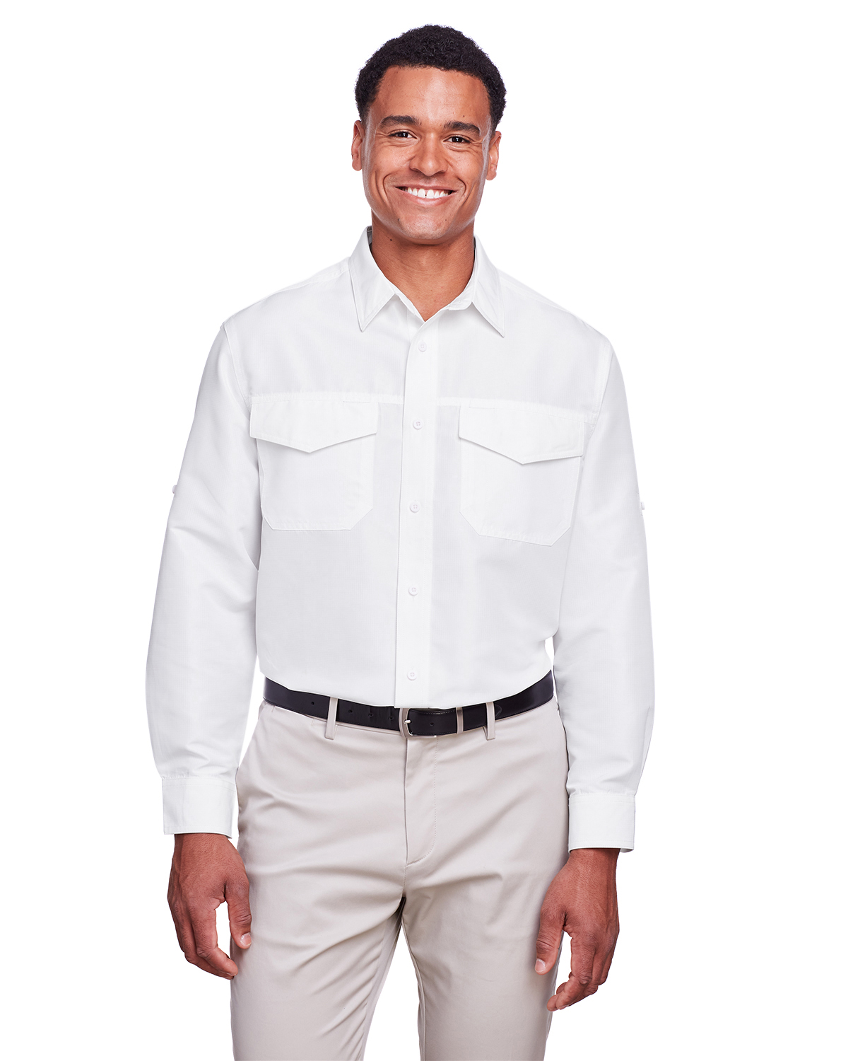 Harriton Men\'s Key West Long-Sleeve Performance Staff Shirt