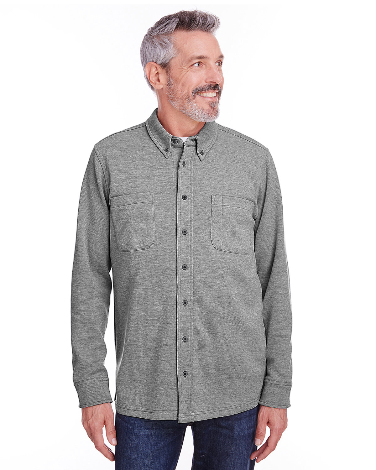 [AB] Harriton Adult StainBloc™ Pique Fleece Shirt-Jacket