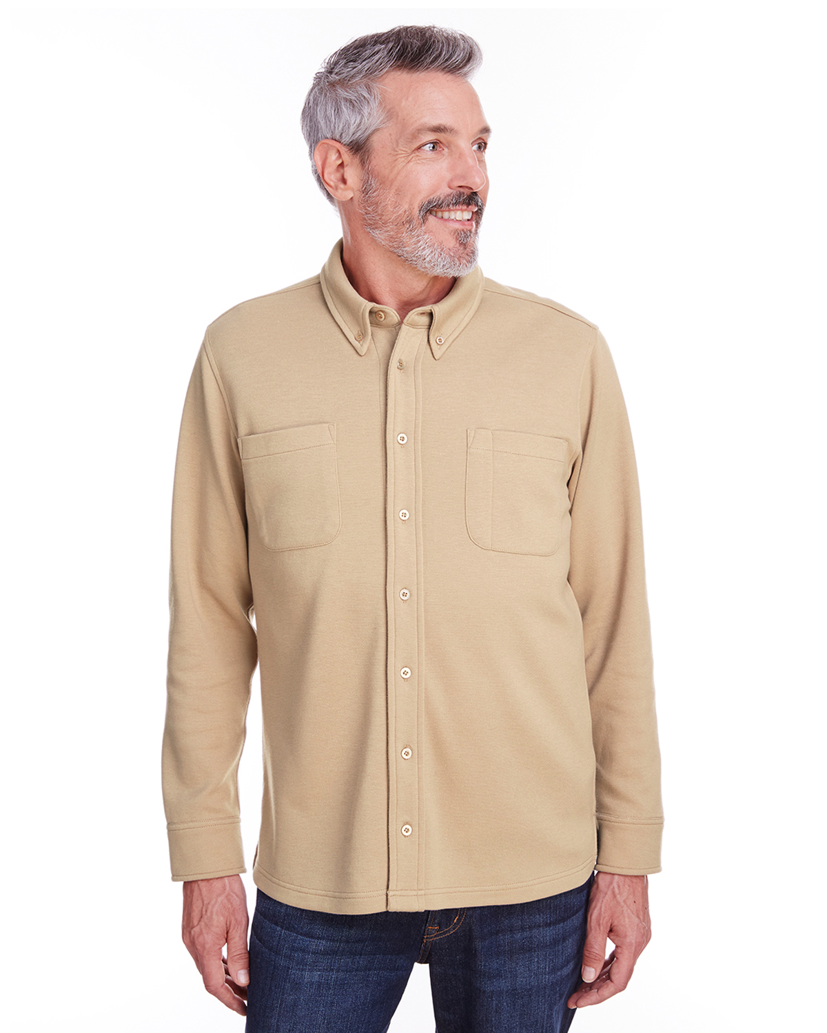 Harriton Adult StainBlocâ„¢ Pique Fleece Shirt-Jacket