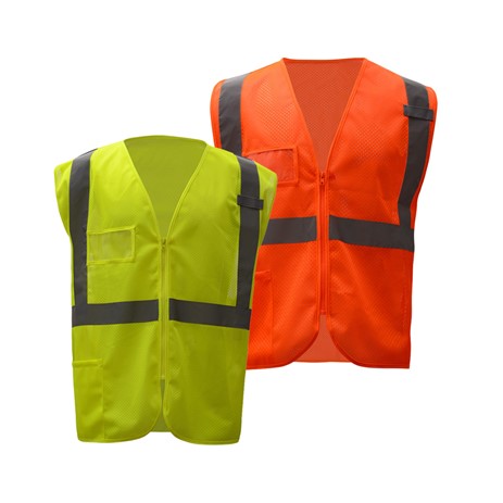 STANDARD CLASS 2 MESH ZIPPER SAFETY VEST W/ ID POCKET