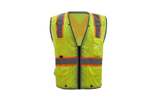 HYPE-LITE CLASS 2 SAFETY VEST W/REFLECTIVE PIPING-X BACK