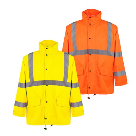 CLASS 3 RAIN JACKET WITH 2 PATCH POCKETS