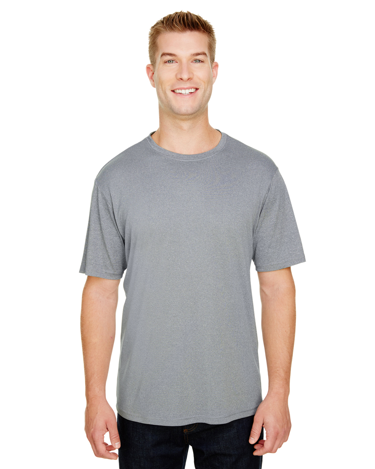 N3381 A4 Adult Topflight Heather Performance T-Shirt