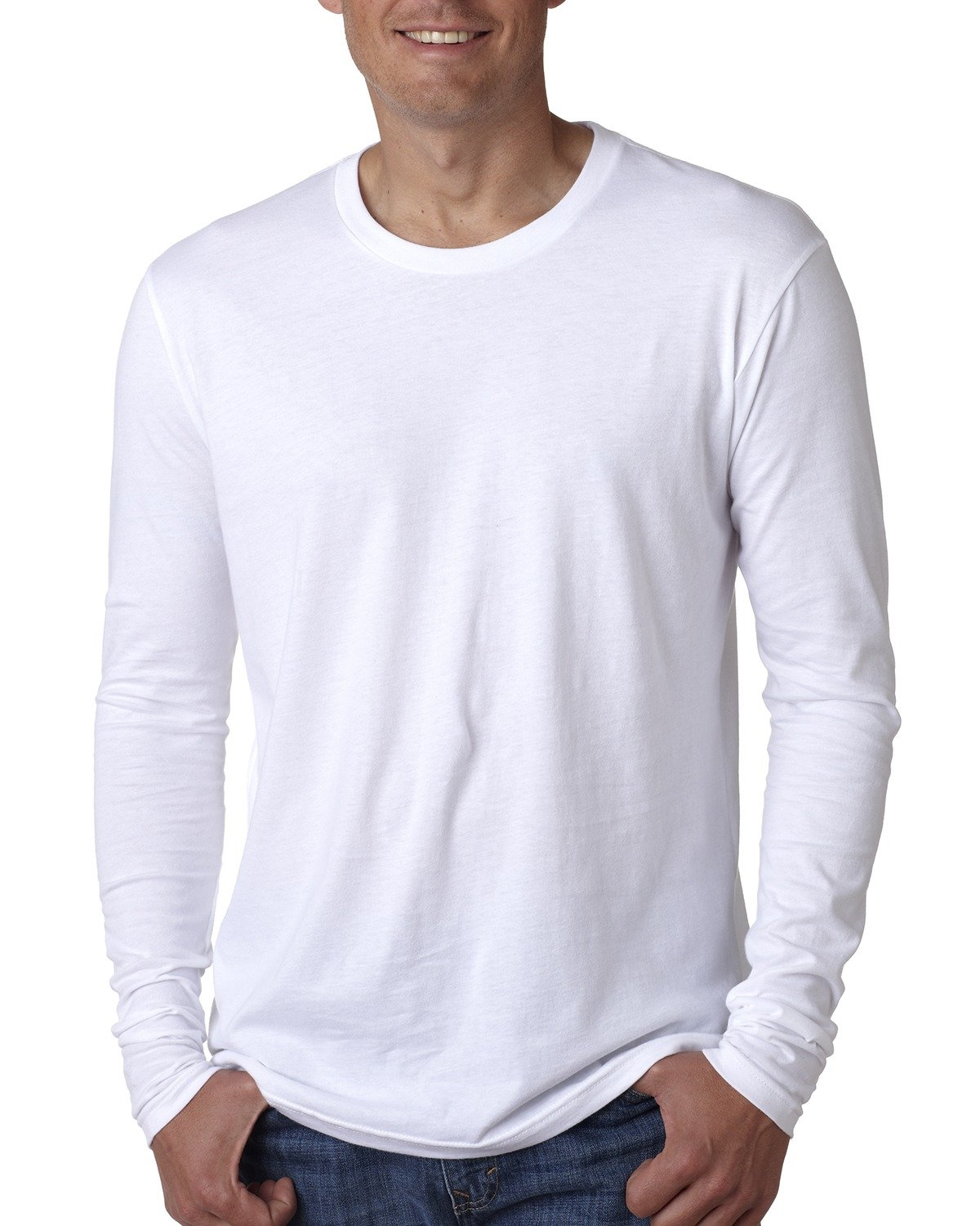 [AB] Next Level Apparel Men's Cotton Long-Sleeve Crew