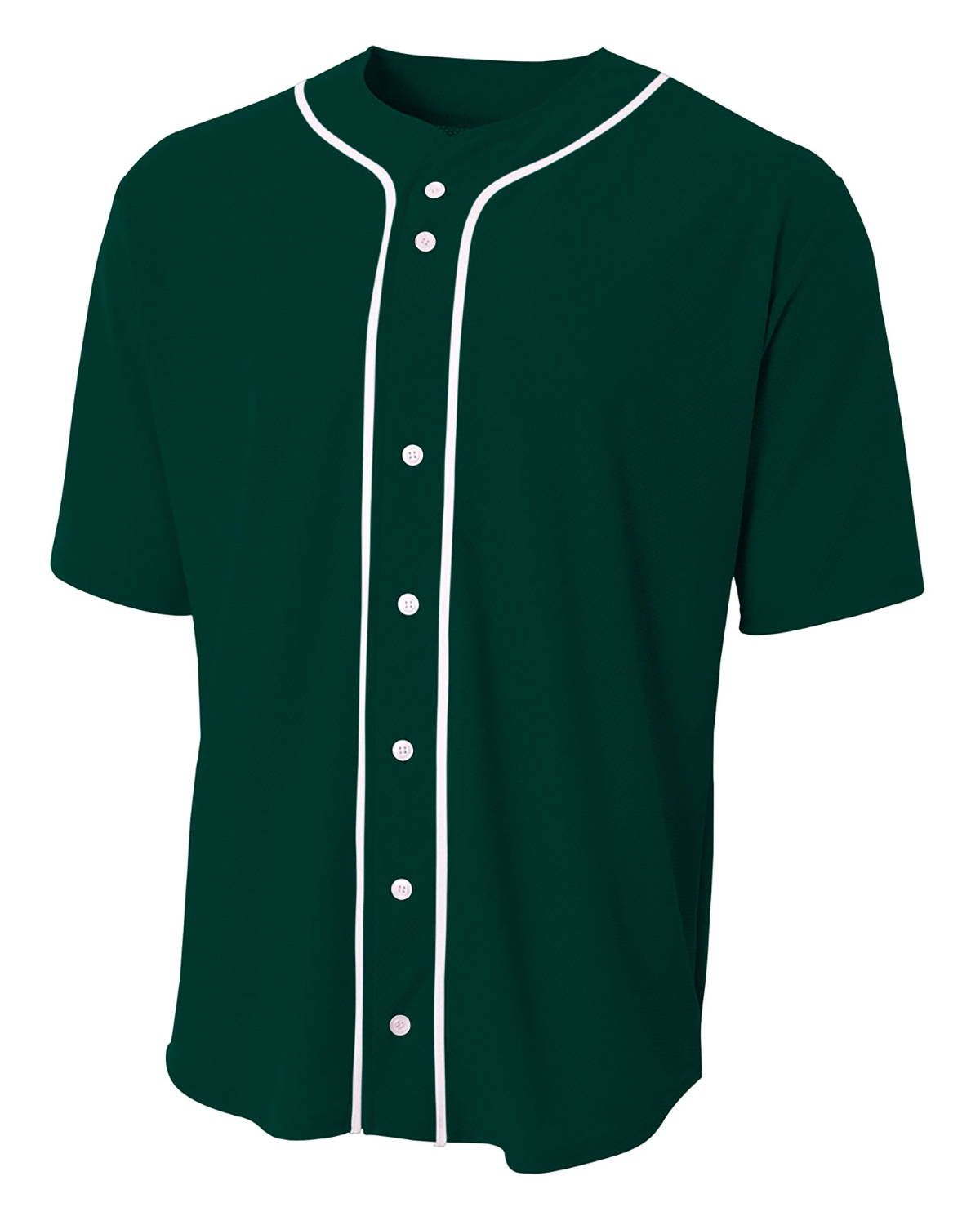 N4184 A4 Shorts Sleeve Full Button Baseball Top