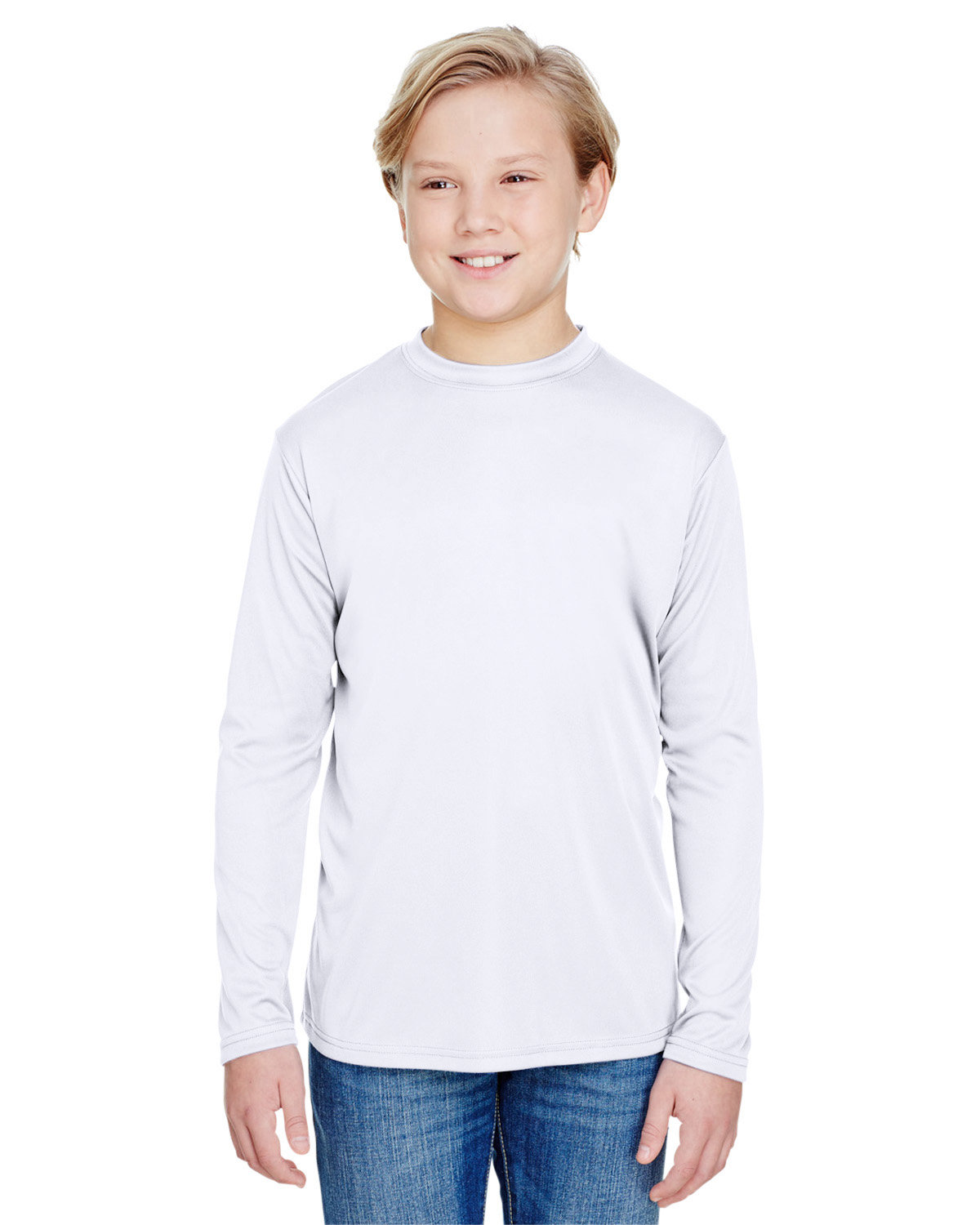 [AB] A4 Youth Long Sleeve Cooling Performance Crew Shirt