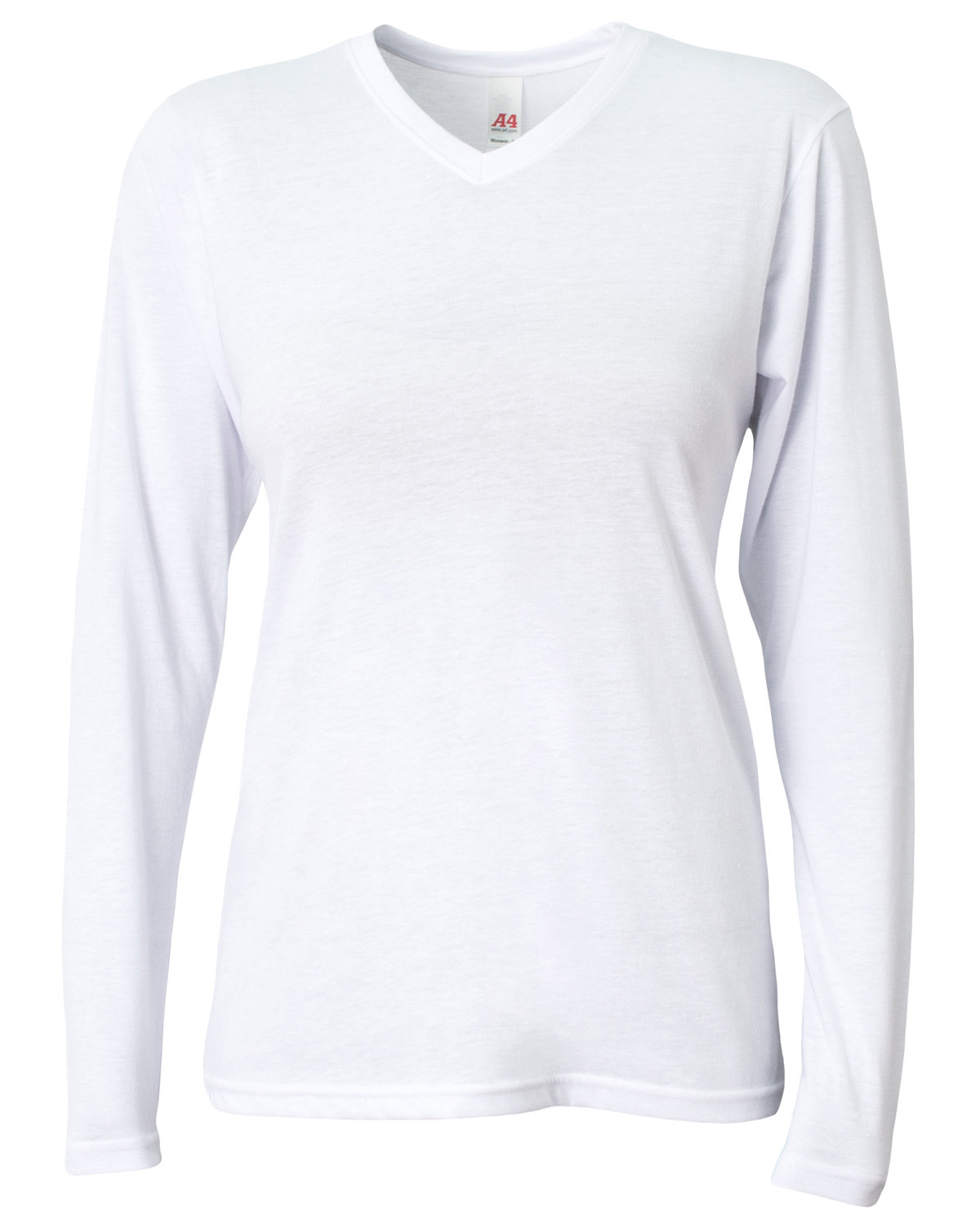 [AB] A4 Ladies' Long-Sleeve Softek V-Neck T-Shirt