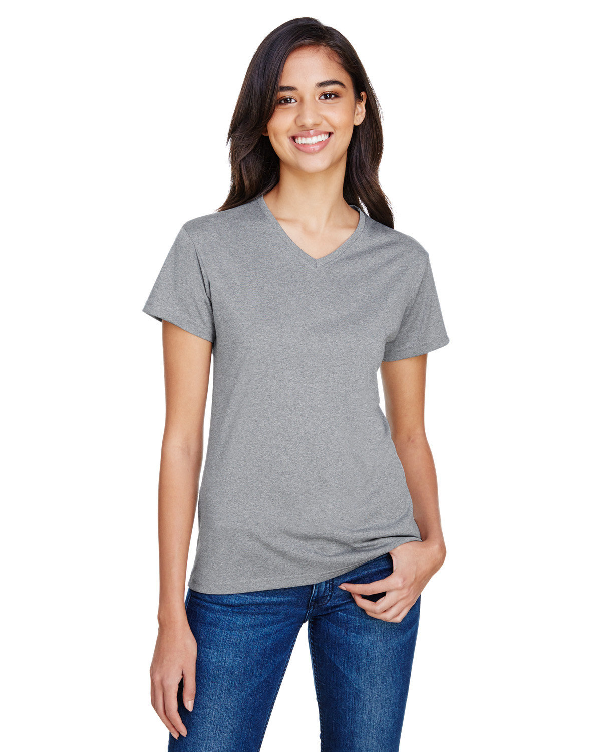 [AB] A4 Ladies' Topflight Heather V-Neck T-Shirt