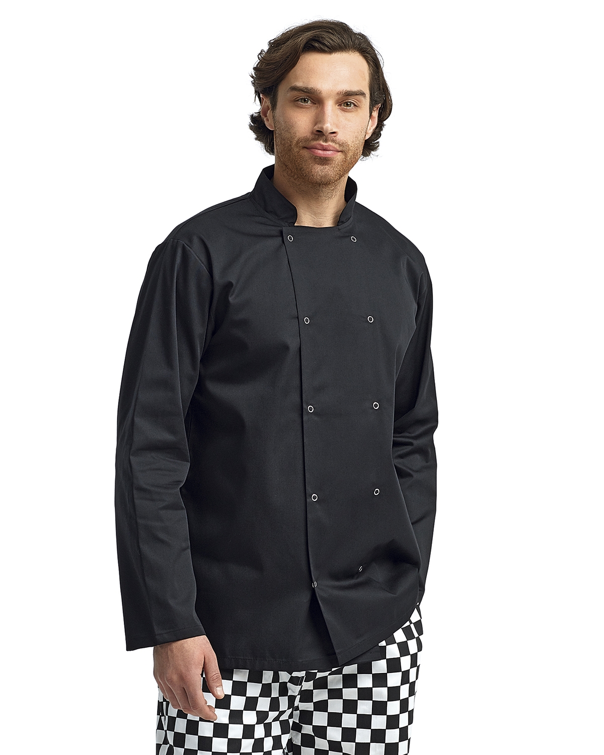 Artisan Collection by Reprime Unisex Studded Front Long-Sleeve Chef\'s Coat