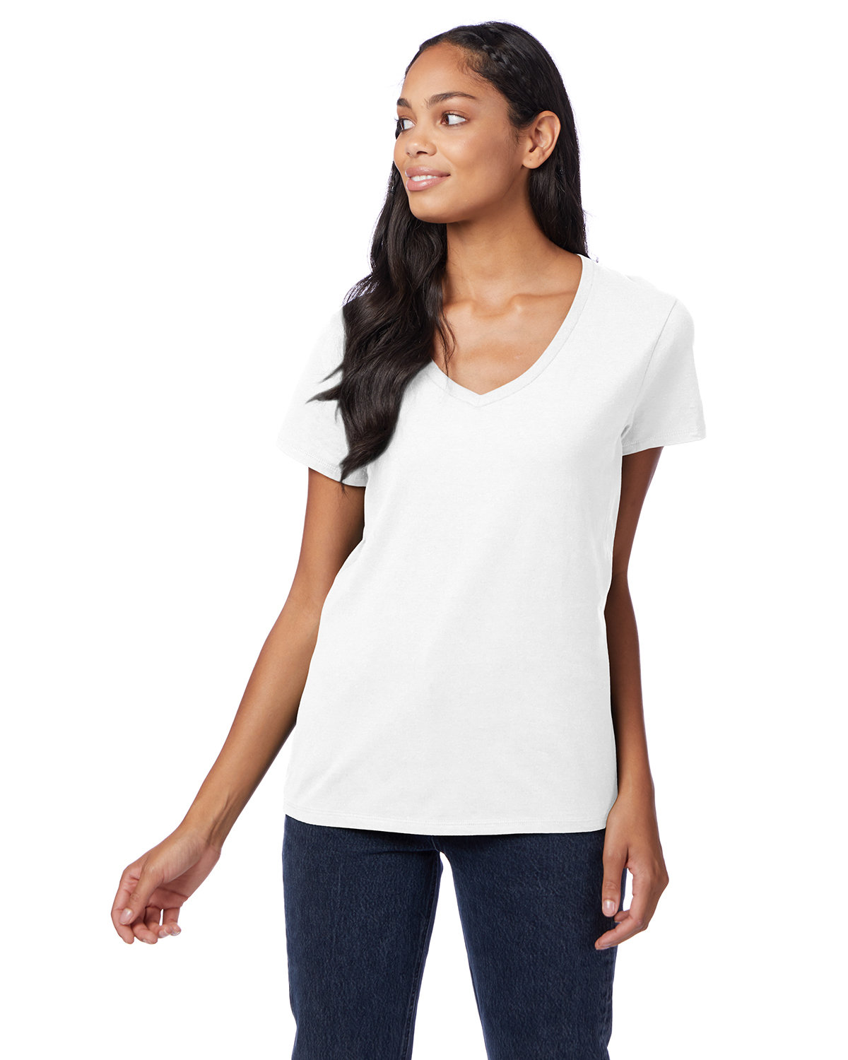 [AB] Hanes Ladies' Perfect-T V-Neck T-Shirt