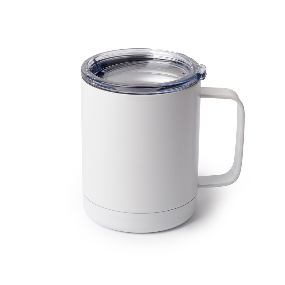 Neighbor Health 10oz White Stainless Coffee Cup