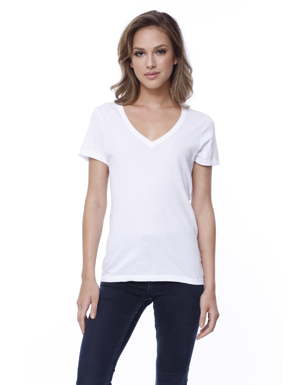 [AB] StarTee Ladies' Cotton V-Neck T-Shirt