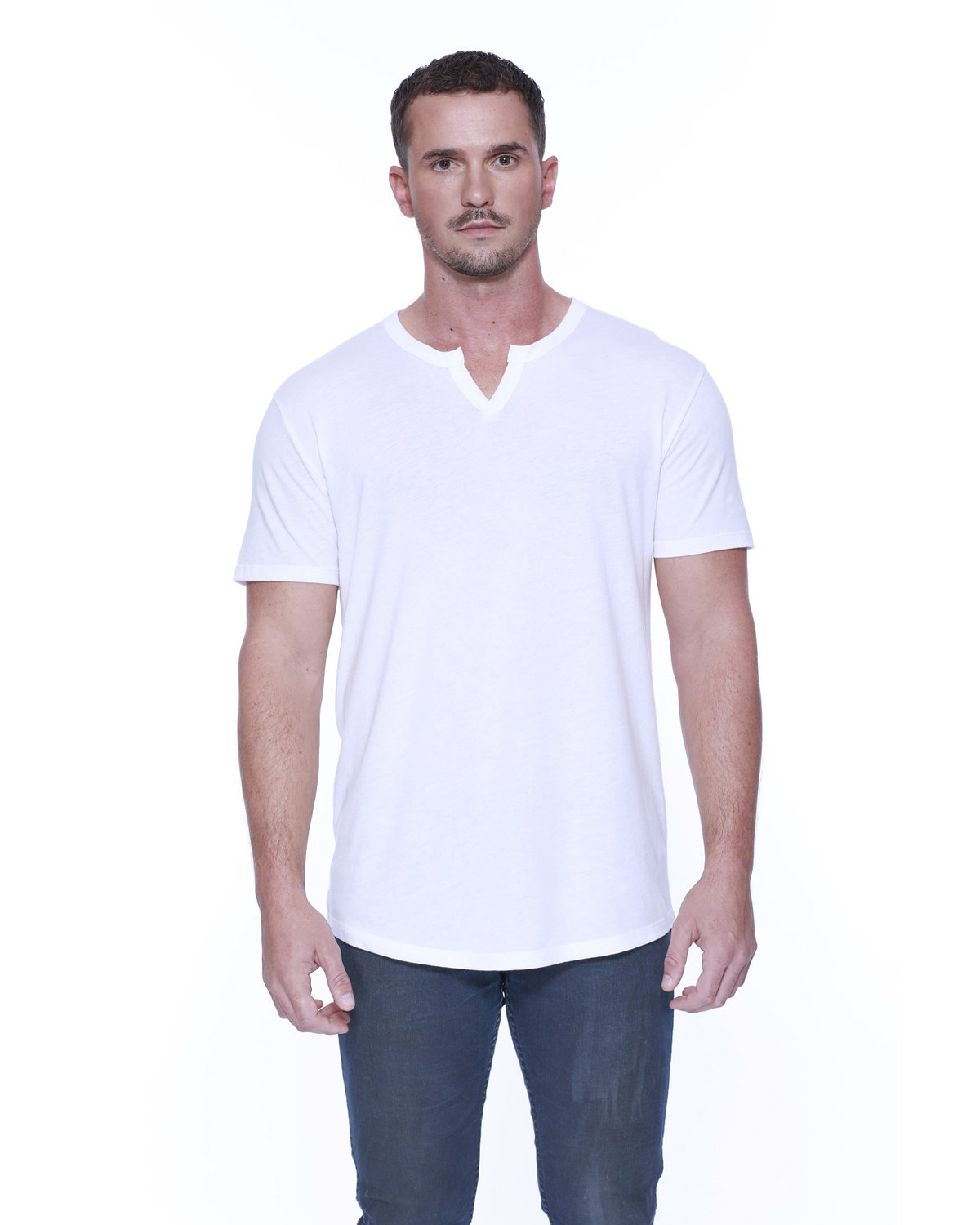 [AB] StarTee Men's CVC  Slit V-Neck T-Shirt