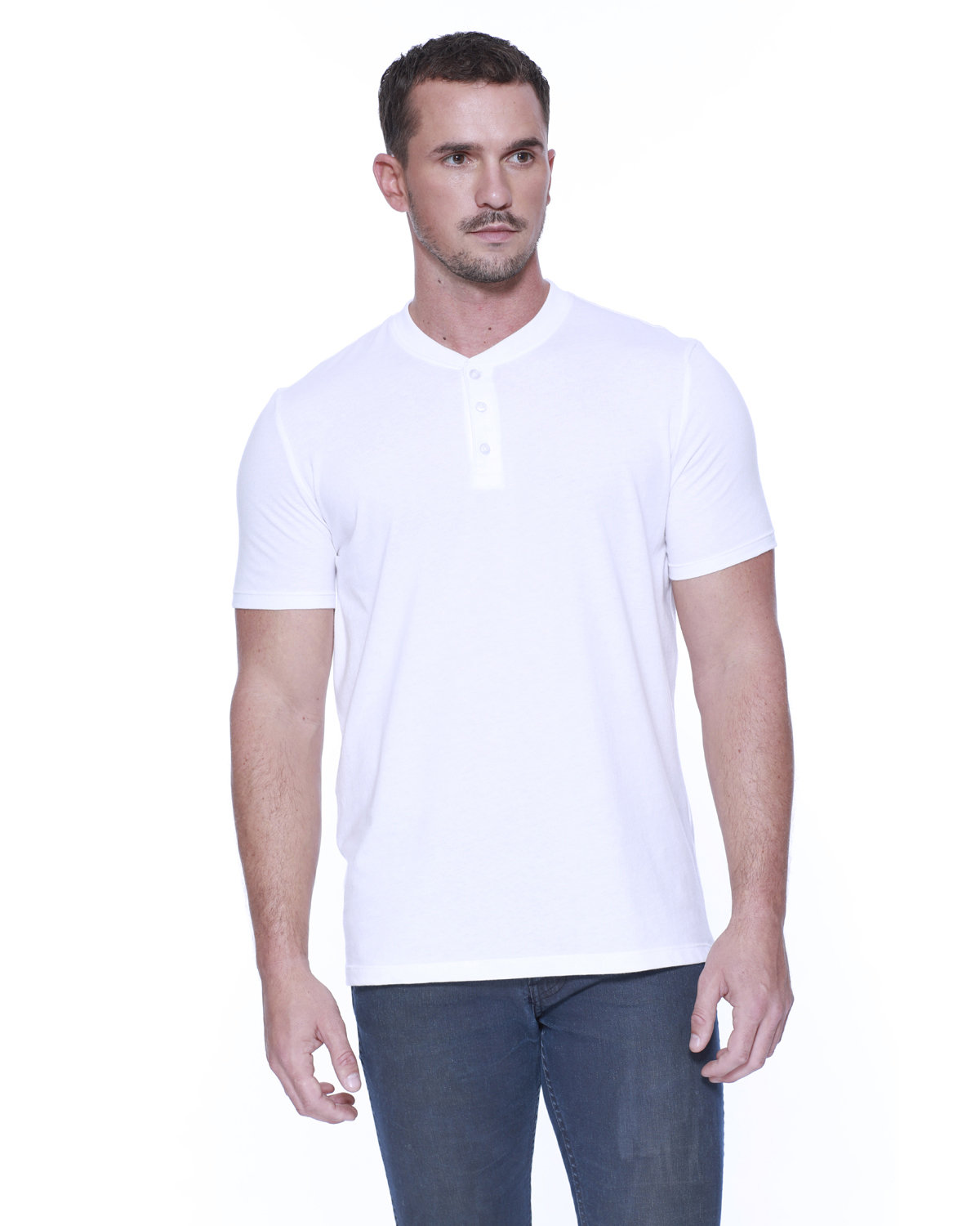 [AB] StarTee Men's CVC Henley T-Shirt