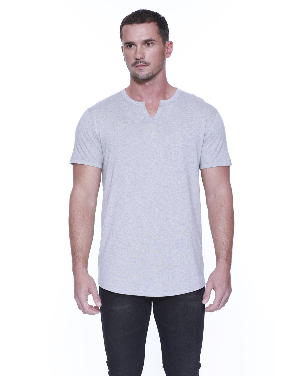 [AB] StarTee Men's Cotton/Modal Slit V-Neck