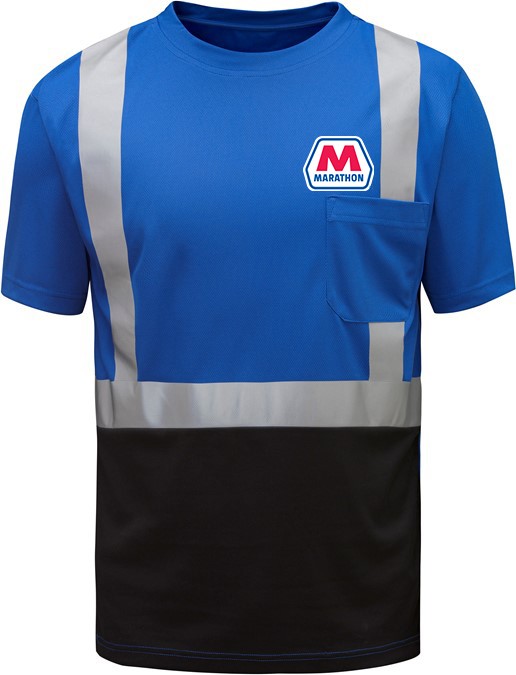 5123-Blue, 5124-Red: Marathon Non-ANSI Short Sleeve Shirt with Reflective Tape