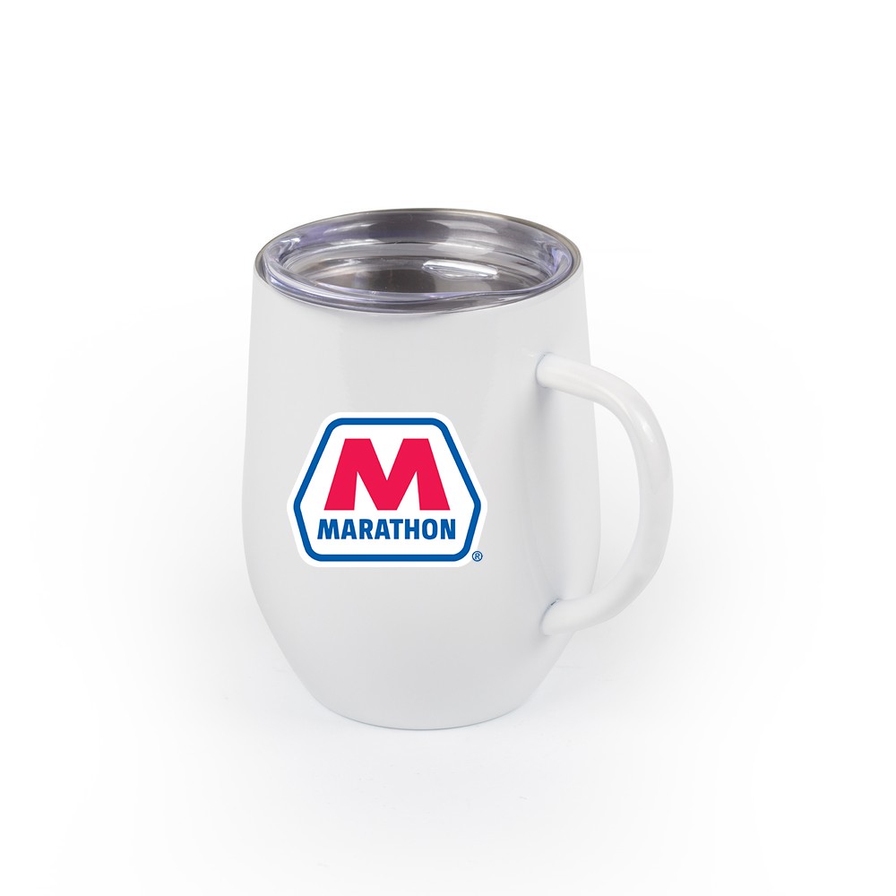 SSWH12-EA Marathon 12oz White Stemless Wine Glass w/ Handle