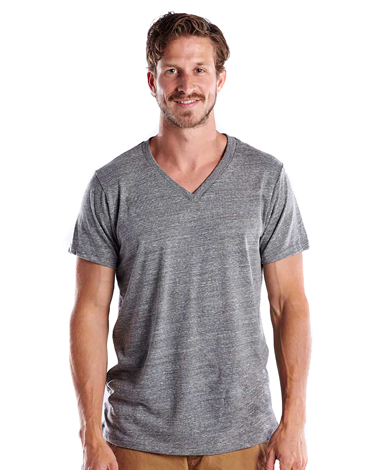 [AB] US Blanks Men's USA Made Triblend V-Neck T-Shirt