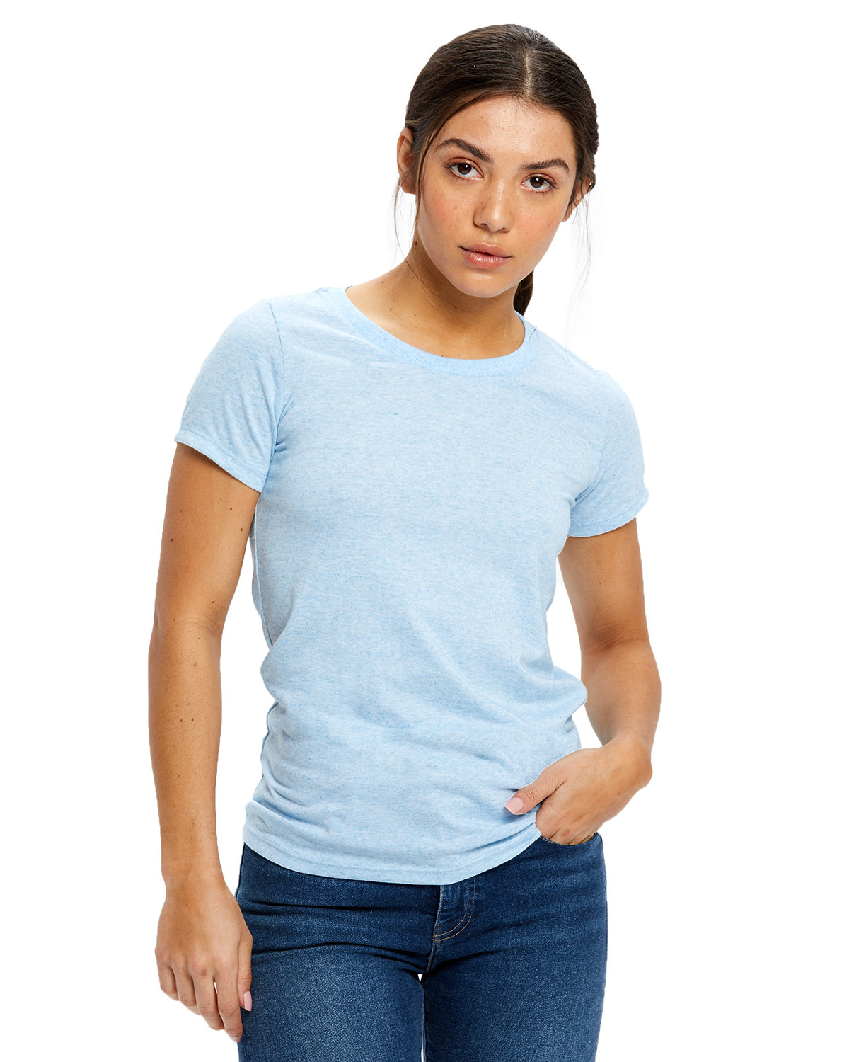 [AB] US Blanks Ladies' USA Made Triblend Crewneck T-Shirt