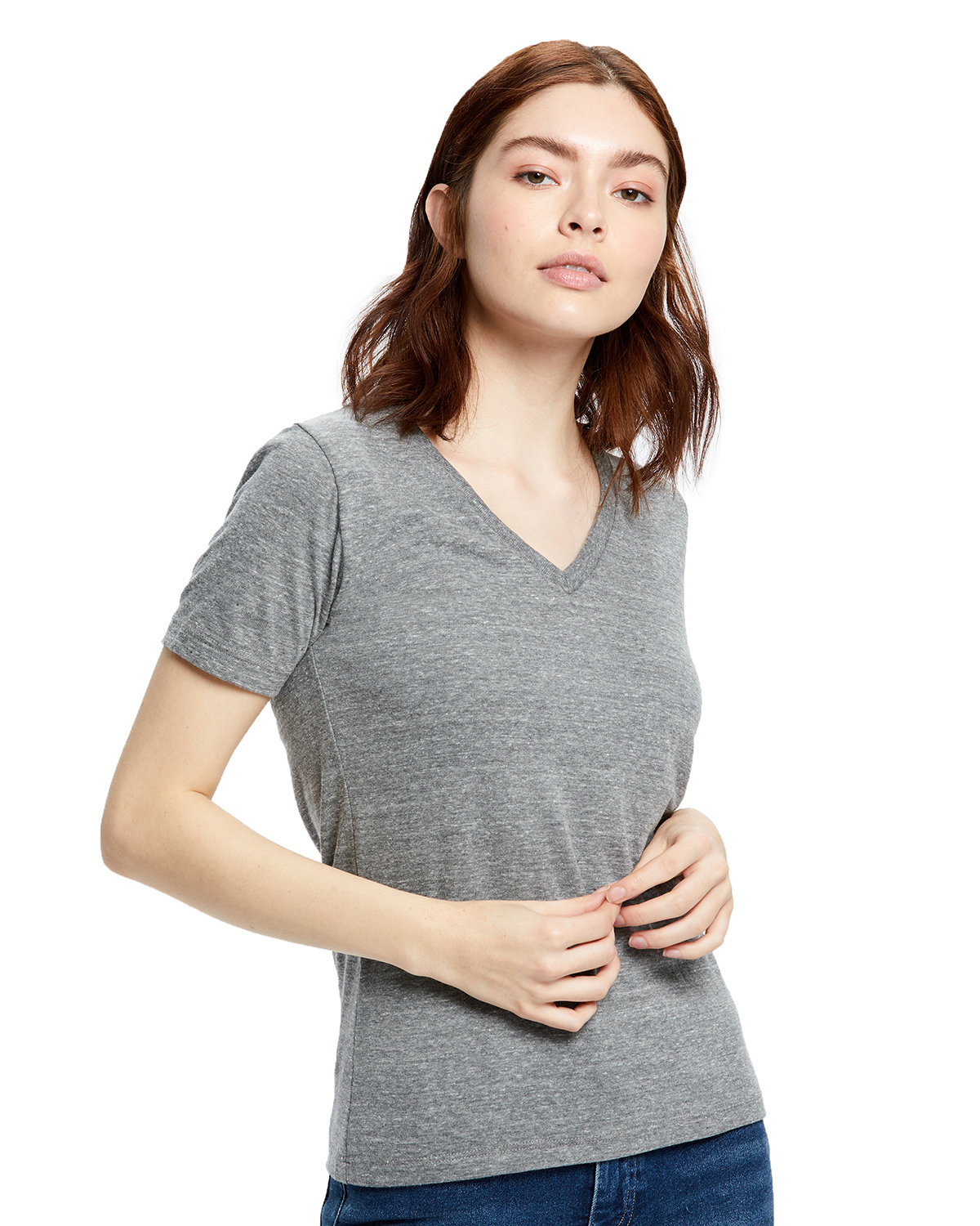 [AB] US Blanks Ladies' USA Made Triblend V-Neck T-Shirt