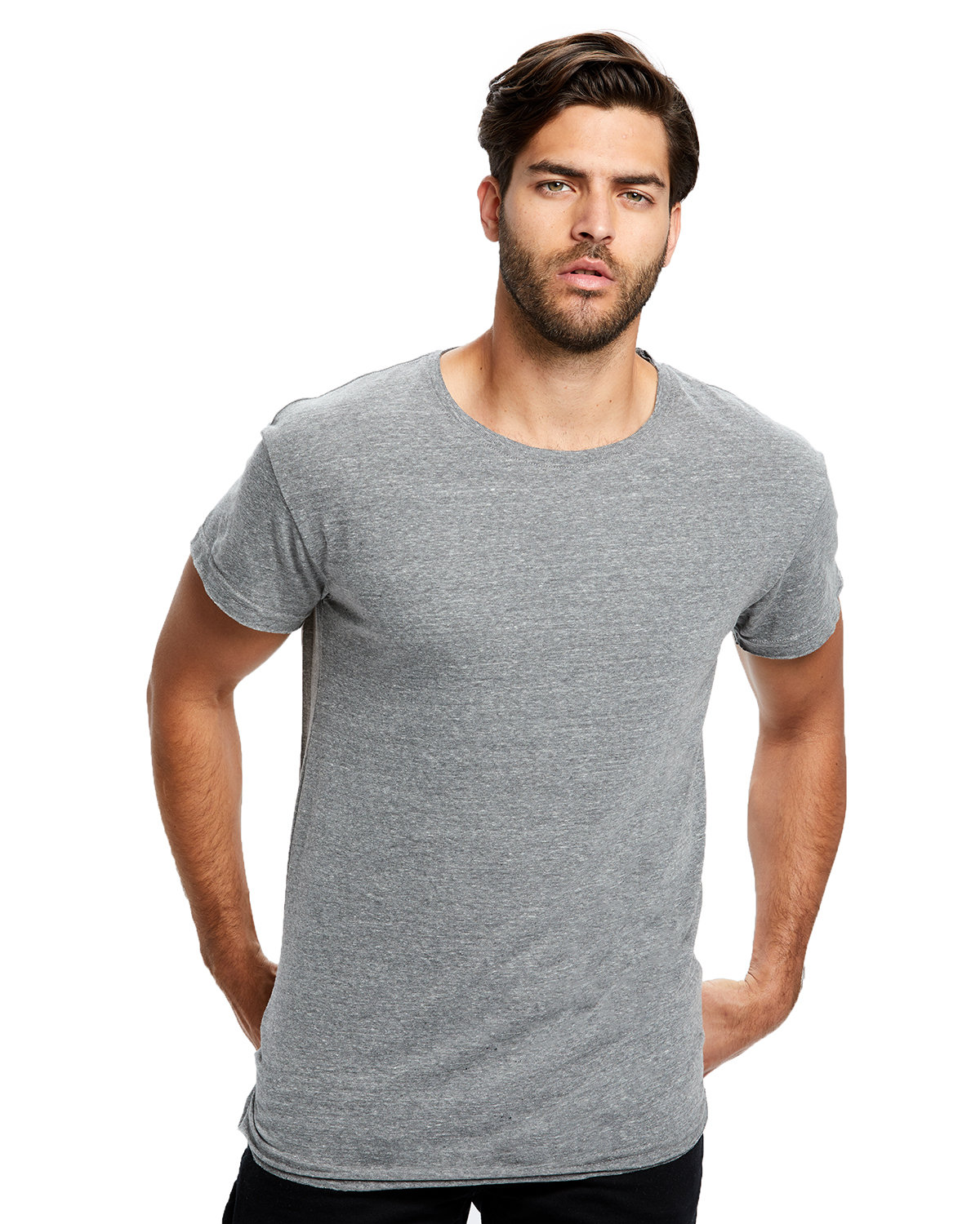 [AB] US Blanks Men's USA Made Curved Hem Triblend T-Shirt