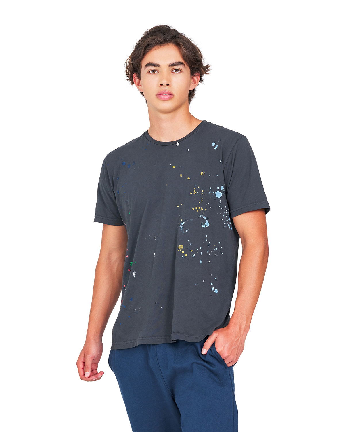 [AB] US Blanks Unisex USA Made Garment-Dyed Paint Splatter T-Shirt