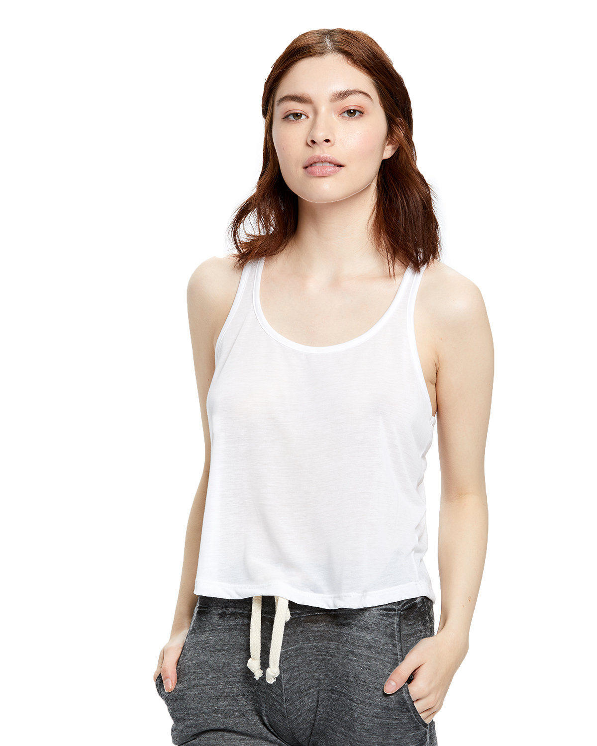 [AB] US Blanks Ladies' USA Made Sheer Cropped Racerback Tank Top