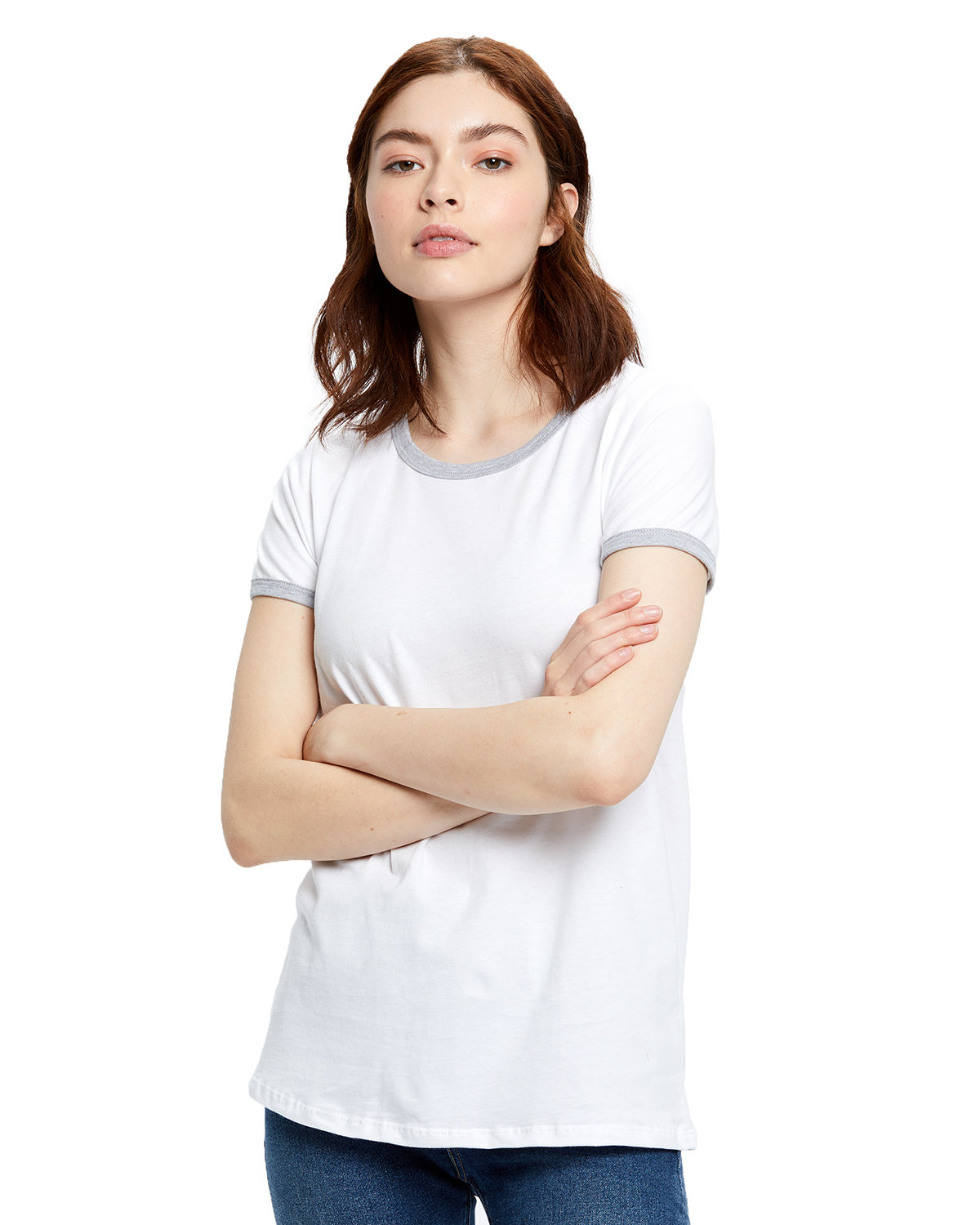 [AB] US Blanks Ladies' USA Made Classic Ringer T-Shirt