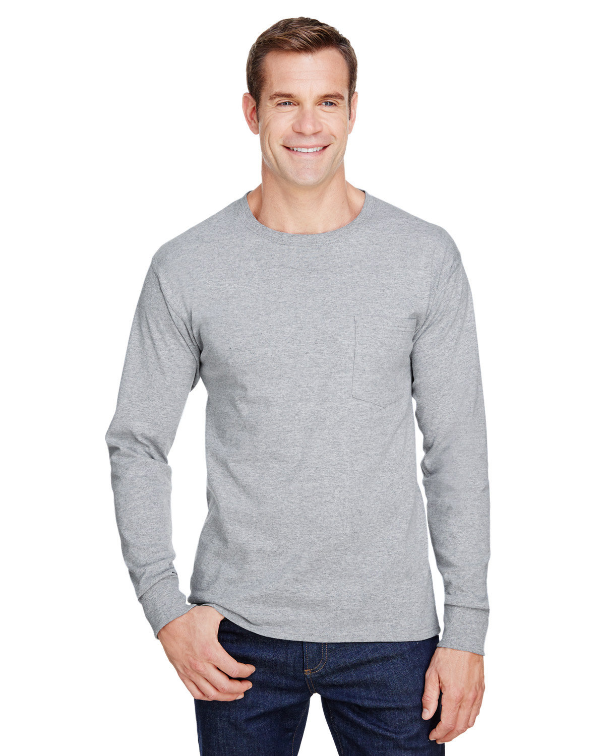 [AB] Hanes Adult Workwear Long-Sleeve Pocket T-Shirt