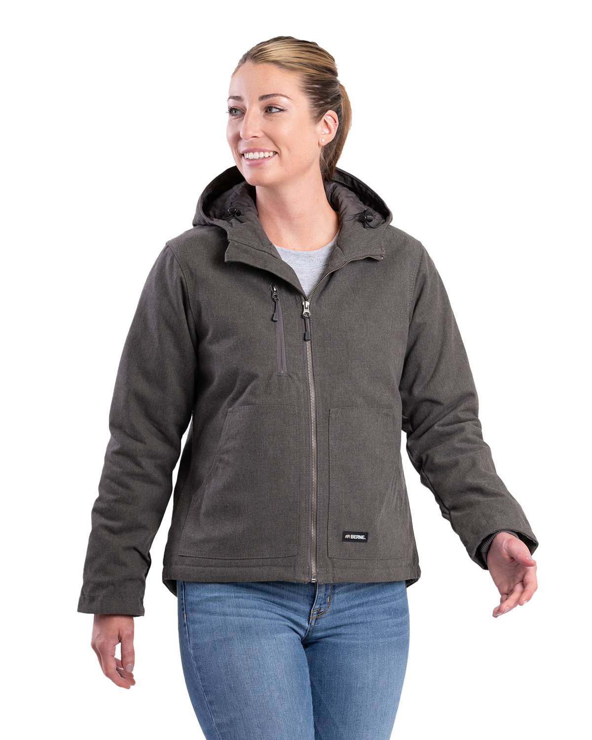 [AB] Berne Ladies' Heathered Duck Hooded Jacket