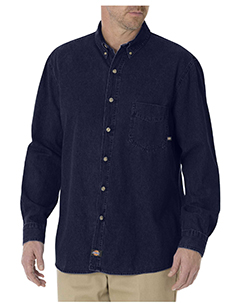 WL300 Dickies Unisex Long-Sleeve Button-Down Denim Shirt