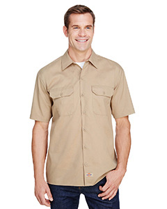 WS675 Dickies Men\'s FLEX Relaxed Fit Short-Sleeve Twill Work Shirt